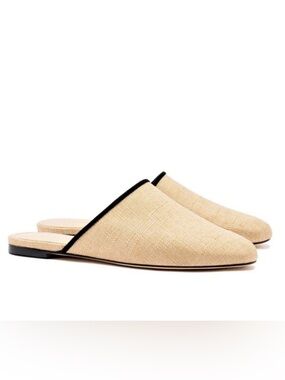 Larroude Raffia Flat Mules
